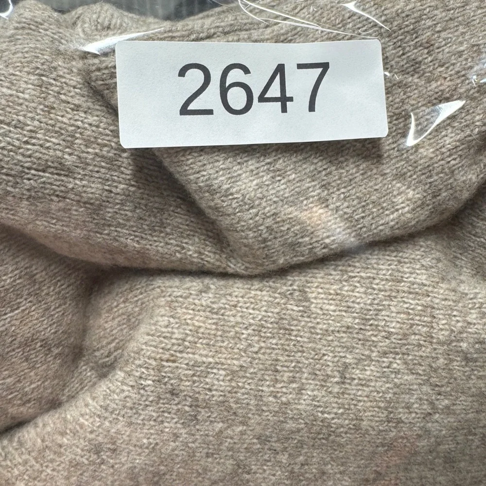J. Crew Mens Shawl Neck Sweater Size S Tan Oatmeal 100% Lambswool (2647)